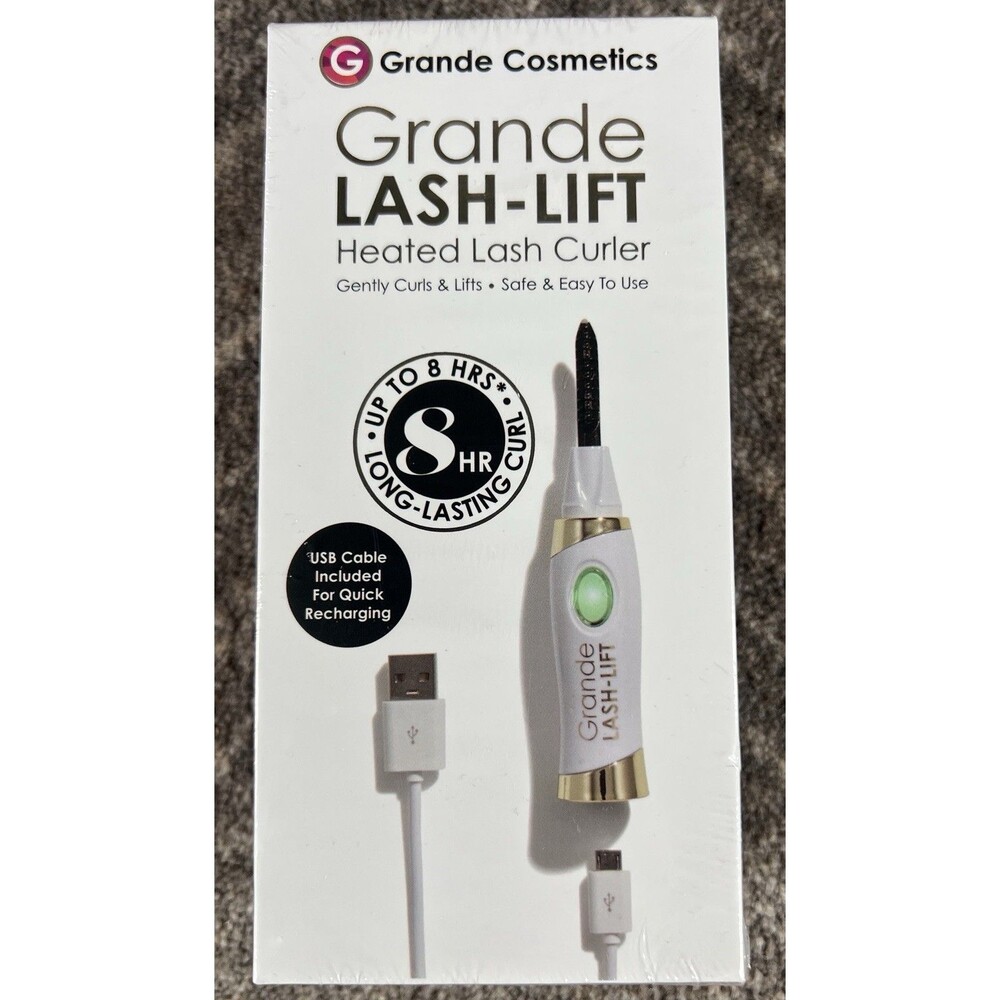 Grande Cosmetics LASH-LIFT Heated Lash Curler Long Lasting W/USB Cord NEW Sealed